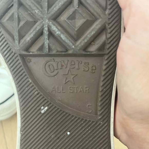 Converse Cream High-Top Sneakers with Black Leopard Accents - Picture 4 of 7